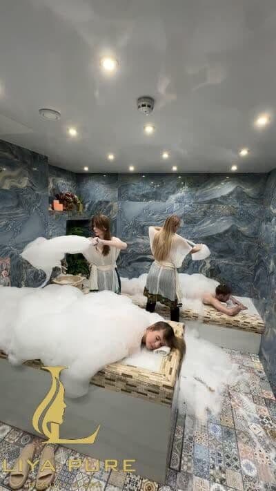 Spa room with soft lighting
